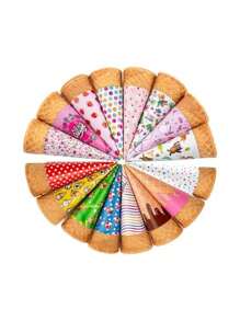 500 Pz De Porta Barquillo Portacono Impreso Conos De Papel - Multicolor - Ver 2