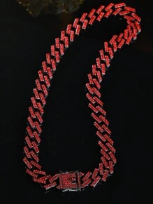 kuuioe 1Pc Punk Phong Cách Hip-Hop Vòng Cổ Đính Kim Cương Giả Hoàn Toàn, Theo Chủ Đề Dopamine, Unisex, Nhiều Kích Cỡ Có Sẵn Để Mặc Hàng Ngày - kim cương - Xem 3