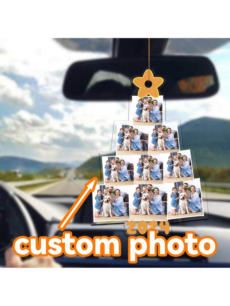 定制您的照片亚克力照片定制圣诞树设计各种丰富的圣诞设计可用于圣诞节房屋装饰汽车装饰钥匙装饰圣诞纪念品独特的圣诞礼物送给恋人亲戚朋友和女朋友个性化圣诞礼物 - 聖誕星星照片塔 - 查看 1