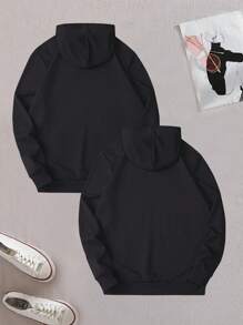 2pcs Men's Lightweight Regular Fit Long Sleeve Hooded Sweatshirt With Pockets, Personalized Couple Letter Print Casual Sports Outwear, Suitable For Spring And Autumn Cool Weather, Gift For Husband, Boyfriend, Golf, Fishing, Basketball, Camping, Gym, Sports, Running, Outdoor Activities