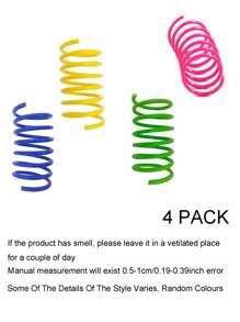 Juguete de rebote con resorte autónomo de plástico de colores para gatos, 2/4/8/10/12/14/20/30/40/50/60 piezas, juguete creativo para gatos que mantiene la salud, juguete interactivo y duradero de plástico resistente para golpear, morder, cazar, juguete para gatitos, regalo del Día de San Valentín para gatos/perros