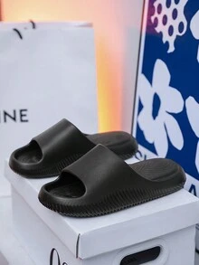 Women/Couples EVA Non-Slip Soft Thick-Sole Odor-Resistant Indoor Outdoor Slippers - Black - View 1