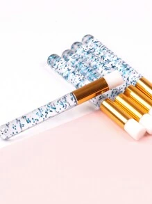 5 件装水晶化妆刷洗发水，粉色蓝色紫色绿色水晶多色刷洗发水柔软洁面刷用于清洁睫毛睫毛泡沫清洁剂涂抹刷化妆工具