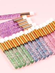 5 件装水晶化妆刷洗发水，粉色蓝色紫色绿色水晶多色刷洗发水柔软洁面刷用于清洁睫毛睫毛泡沫清洁剂涂抹刷化妆工具