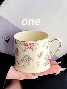 1 chiếc cốc gốm sứ họa tiết hoa phong cách Bắc Âu, cốc cà phê Latte cao cấp, cốc trà chiều thời trang, cốc nước sáng tạo cho gia đình, quà tặng ngày lễ, quà tặng sinh nhật, đồ dùng cho bữa tiệc, quà tặng cho bạn trai/bạn gái - Nhiều màu - Xem 7
