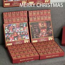 圣诞装饰 1008 块圣诞倒计时拼图，创意纸质拼图玩具，圣诞快乐礼物 - 彩色 - 查看 2