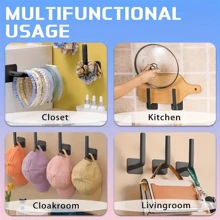 1/2/4pcs Space-Saving Self-Adhesive Hooks - No Drilling Wall Mounted, Can Hang Keys, Hats, Towels Etc. - Ideal For Entryway, Hallway, Bathroom, Dorm, Also Suitable For Gender Reveal Party, Birthday, Wedding, Gathering, Perfect Gift For Coworkers, Friends, Family, Back To School - Multicolor - View 4