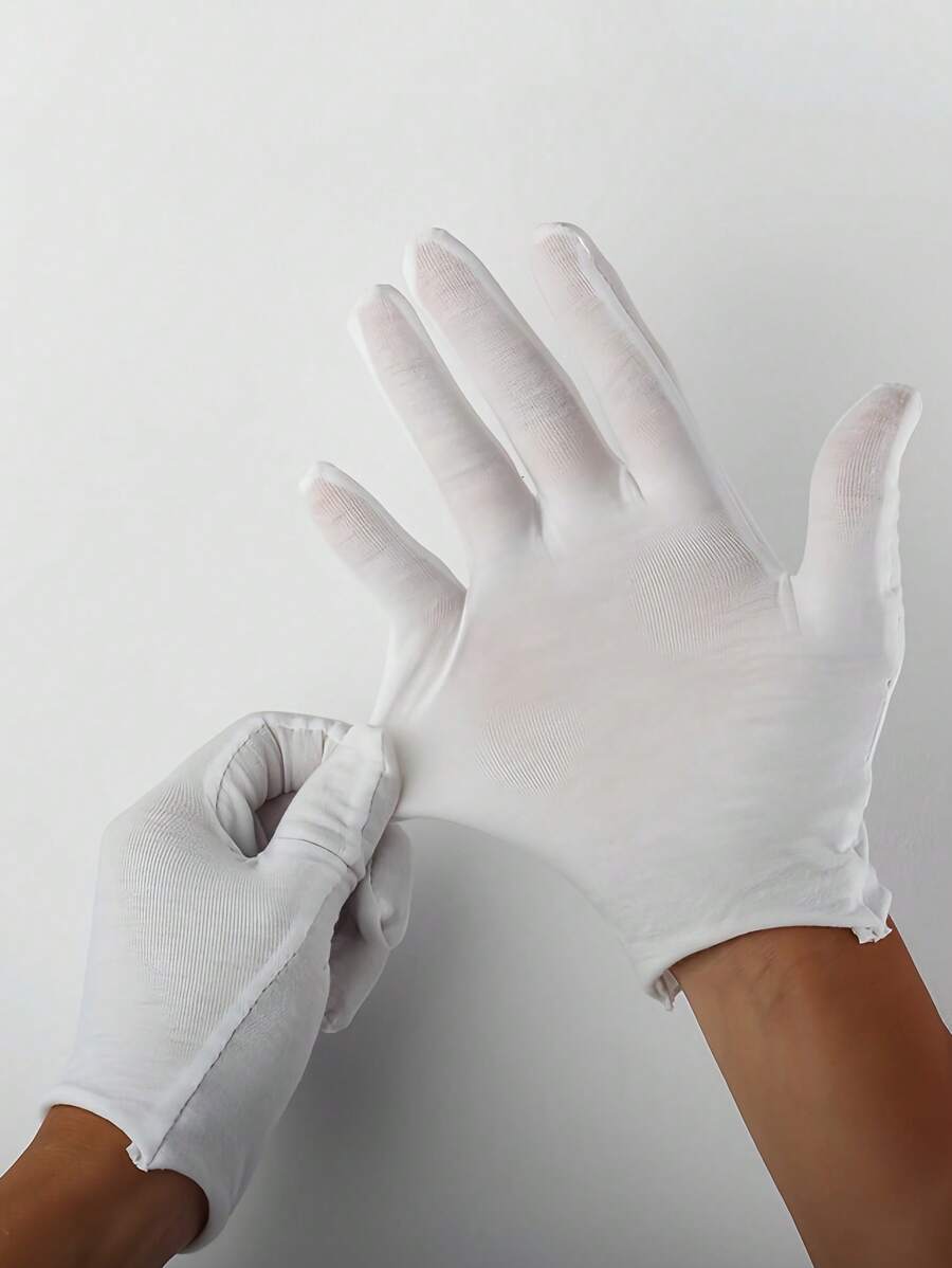 Nghi thức nhẹ, Trang sức nam và nữ màu trắng và mỏng, Đĩa làm việc, Hạt cườm, Đồ chơi, Bảo hộ động, Găng tay cotton làm việc - trắng - Xem 1