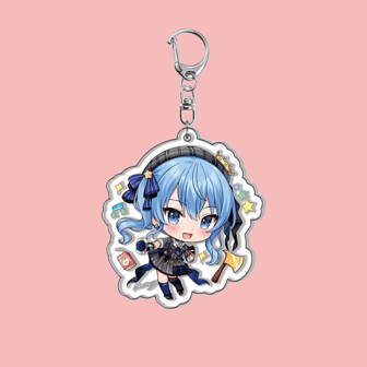 Accesorio de anime: Llavero acrílico con el personaje de un ancla virtual - Colgante de dibujos animados lindos de los años 2000, adecuado para bolsos y llaves, regalo perfecto para fans, accesorios de cosplay, llaveros de coche, mochilas, pequeñas joyas, regalos creativos para estudiantes, coleccionables de semilla de contenido de gato, colgantes, regalos de colección otaku, regalos baratos