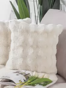 1 件波浪图案毛绒正面和毛绒背面抱枕套适用于家庭客厅卧室装饰（无插入物） - 彩色 - 查看 10