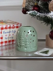 CMYD Studio 1 chiếc chân nến bằng gốm hình cây thông Noel, máy hâm nóng sáp hình cây sao rỗng màu xanh lá cây, phù hợp với nhiều loại nến khác nhau, dùng để trang trí tiệc Giáng sinh tại nhà, quà tặng Giáng sinh, chân nến cho bữa tối Giáng sinh - Nhiều màu - Xem 10