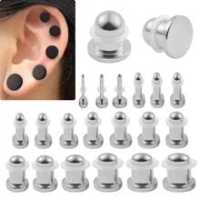 2PCS Hypoallergenic 18G-00g Comfy Dead Stretching Plugs In 0.5mm Increments Saddle Plugs With Rubber Rings 316 Stainless Steel Crazy Ear Gauges Body Piercing Jewelry - Round - View 1