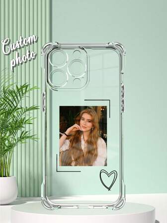 1 szt. spersonalizowanego etui na telefon ze zdjęciem DIY, czarne z serduszkiem, kompatybilne z 15/14 plus/13 pro/12 pro max/11/6 p/7 p/Xs/Xr, przezroczyste, odporne na upadek, odporne na zużycie, miękka obudowa z TPU chroniąca przed odciskami palców, idealne na spersonalizowany prezent dla osoby, partnera, rodziny, przyjaciela, na urodziny, rocznicę, przezroczyste, stylowe, kolorowe, urocze, dopasowane, pasujące etui na telefon, kawaii custom, spersonalizowane, wyjątkowe, spersonalizowane, idealne prezenty dla niego, idealne prezenty dla niej, chłopaka, dziewczyny, rodziny, przyjaciół, dziadków, pary, miłośników zwierząt, na rocznice, urodziny, ukończenie szkoły, śluby, bal maturalny, dzień matki, dzień ojca, spersonalizowane etui na telefon, styl uliczny casual chic