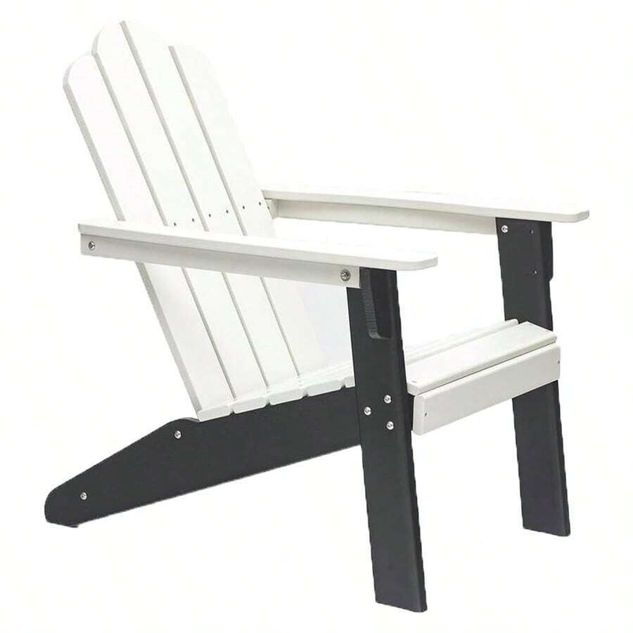 Outdoor Adirondack Chair, Wood Fire Pit Chairs Outdoor Patio Furniture, Weather Resistant Patio Chairs For Garden Backyard Porch Lawn Campfire Chairs (White/Grey) - trắng - Xem 1