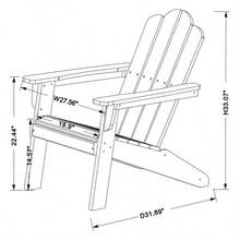 Outdoor Adirondack Chair, Wood Fire Pit Chairs Outdoor Patio Furniture, Weather Resistant Patio Chairs For Garden Backyard Porch Lawn Campfire Chairs (White/Grey) - trắng - Xem 6