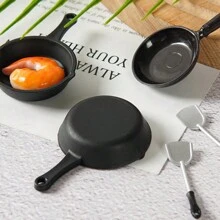3/6pcs Mini Simulated Frying Pan, Pot And Spatula Model Set For DIY Miniature Kitchen Dollhouse, Accessories For Doll House, Christmas Gift,Dollhouse Miniatures,Dolls House Miniatures,Miniature