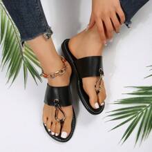 Summer European And American Classic Flat Sandals. Fashionable And Versatile. Wearing It, You Will Be The Most Beautiful Girl In The Summer