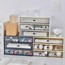 1 pezzo Scatola organizzativa da scrivania con texture ondulata, impilabile, multicolore