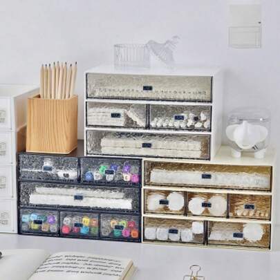 1 pezzo Scatola organizzativa da scrivania con texture ondulata, impilabile, multicolore