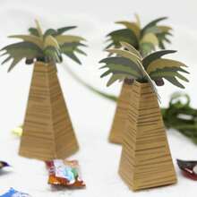 10pcs Coconut Tree Candy Boxes, Palm Tree Candy Boxes, Mini Gift Packaging Boxes - Multicolor - View 1