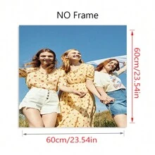 1pc Customized Photo Wall Art Canvas Painting, With Or Without DIY Wooden Frame, Personalized Canvas Art, Wall Decor, Valentine's Day Gift, Art Wall Painting, Souvenir, Bathroom, Bedroom, Office, Living Room, Home Decor, Modern Style, Family Photos, Unique Ideal Gift For Him/Her, Birthday Graduation Gift, Multi-Functional, Durable, Mildew-Proof, Decorative, Reusable, Exquisite, Fashionable, High Quality, Vibrant Colors - Style 1 - View 31