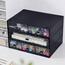 1 pezzo Scatola organizzativa da scrivania con texture ondulata, impilabile, multicolore