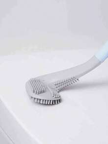 Bathroom Toilet Brush With Hanging Hook Curved Silicone Bristles Toilet Washing Brush Large - Các loại - Xem 5