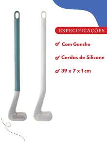 Bathroom Toilet Brush With Hanging Hook Curved Silicone Bristles Toilet Washing Brush Large - Các loại - Xem 2