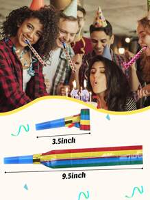 100pcs Random Color Blow Dragon Whistles For Birthday Party, Weddings & Cheerleading, As Gift, Party Favors Back To School Valentine Day