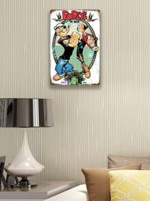 Biển hiệu kim loại cổ điển The Sailor - 1 tấm nhôm trang trí tường nghệ thuật với tác phẩm nghệ thuật hoạt hình cổ điển - Nhiều màu - Xem 6
