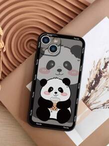 可爱熊猫喝泡泡茶彩绘防震手机壳适用于 iPhone 14 Pro Max、13、11、XR、7/8、三星 Galaxy A03s、A03 Core、A04、A12、A13、A14、A21s、A22、A23、A24、A32、A33、A34、A51、A52、A53、A54、A71、A72、A73、S20 FE、S21、S22、Redmi 9、9A、10A、10C、Note 9、Note 10、Note 11、Note 12、12、12C - 彩色 - 查看 1