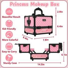62 Pcs Kids Makeup Kit For Girl, Washable Play Makeup Toys Set For Dress Up, Pretend Beauty Vanity Set With Cosmetic Case Birthday Toys For Girls 3 4 5 6 7 8 9 10 11 12 Year Old Kids Toddlers - 粉色 - 查看 7