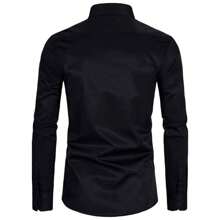 Men's Slim High Standard Luxury Executive Dress Shirt - Black - View 2