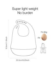 1pc Customized 3-Year-Old Waterproof, Stain-Resistant, Adjustable & Washable Silicone Bib, For All Seasons Baby Shower Family Decorations Gifts Winter Eve Gifts Back To School Winter Gift Ideas Boy Girl Valentine's Day - White - View 9