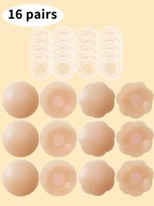 1對矽膠乳貼，乳貼提升器，隱形胸貼，抗凸點奶贅貼，抗光薄空氣穴貼，乳頭貼 - 杏色 - 查看 13