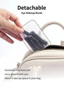 MAANGE Professional Eye Makeup Brush Set, Detachable Replaceable Brush Heads, Portable Eye Makeup Brush Case, Includes Eyeshadow Brush, Eyebrow Brush, Eyeliner Brush, Contour Brush, Soft Fiber Material, Convenient To Carry, Travel Essential, Ideal Gift For Women And Girls - 黑色 - 查看 10