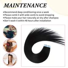 Lsybeauty 20pcs Straight Tape In 100% Remy Human Hair Extension For Salon  Multicolor  Color Natural Color 1B# 16-26 Inches Silk Straight Seamless Skin Weft Hair Extension Tape In Hair Tape Ins Hair Extentions - S1B - View 7