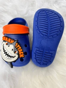 Boys' Babouche Flip Flops Shark Boy Non-Slip Orange Strap - 寶藍色 - 查看 2