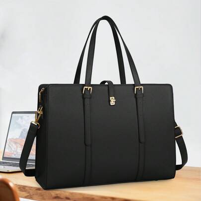NEWHEY Laptop Bag For Women 15.6 Inch Leather Laptop Tote Bag Waterproof Women Work Shoulder Bag Computer Briefcase