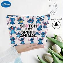 POTDEMIEL 1Pc Stitch Spirit Animal Makeup Pouch - Cute Multifunctional Zipper Bag With Soft Fabric, Spacious Interior, Zipper - Perfect For Women, Travel, And Everyday Use Hangers - Multicolor - View 8