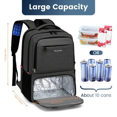 Lunch Backpack, Insulated Cooler Backpack Lunch Box Multifunctional Travel Bag Large Capacity Outdoor Picnic Camping Waterproof Backpack,17.3 Inches R