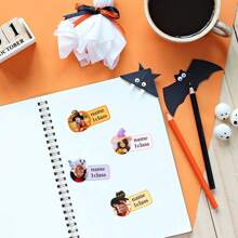 万圣节摄影贴纸，个性化创意防水贴纸，水瓶文具贴纸，适合任何场合婴儿洗礼家庭装饰礼物冬夜礼物返校冬季礼物创意男孩女孩情人节 - 彩色 - 查看 7