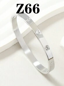 1pc/2pcs/3pcs Stainless Steel Bracelet For Men And Women Four Seasons Personalized Design Heart Zirconia Bracelet Jewelry Accessories Gifts,Jewelry Gold Jewelry Jewelry Women Bracelets Accessories Women Stainless Steel Jewelry Bracelets For Women Western Jewelry Four-Leaf Clover Bracelet, Titanium Steel, Not Easy To Fade, Stainless Steel Jewelry, Gold Bracelet, Love Bracelet, Transfer Bracelet