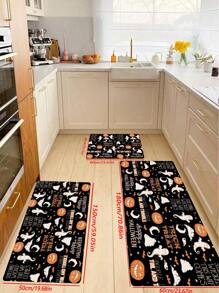 1 Stück großer rechteckiger Halloween Kürbis Geist rutschfester Polyester Bodenmatte - Schmutzabweisend, waschbar, maschinell hergestellt - für Wäsche, Bad, Eingang, Flur, Gothic Dekor, ästhetische Kunstbedarf, Vintage Halloween Dekor, Party Geschenke - Verschiedenfarbig - Übersicht 11