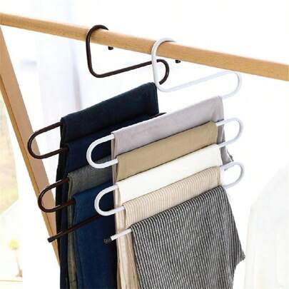 Organizador de Cabides de Calça de Aço Inoxidável Multifuncional Retrátil 5 em 1, Decoração de Quarto, Decoração Doméstica, Decoração de Outono
