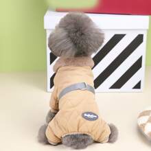 冬季狗狗连体衣 宠物保暖外套 狗狗衣服 宠物棉袄 猫咪牵引连体衣 狗狗保暖衣服 防风加厚棉袄 D型环牵引绳 适合小型犬 宠物服饰 欧美热销棉袄 休闲英伦风 - 綠色 - 查看 8