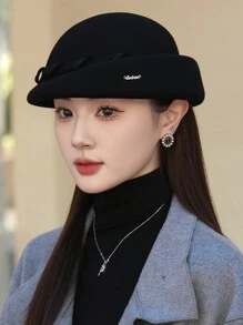 1 件法国羊毛贝雷帽，复古澳大利亚羊毛毡帽，秋冬季艺术画家帽 - A - 查看 14