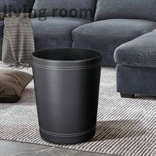3 Pack Black Round PU Leather Wastebasket Small Trash Can Wastepaper Baskets Garbage Can Container Bins For Bathrooms,Home Decorative,Offices,Kids Rooms - Black - View 5