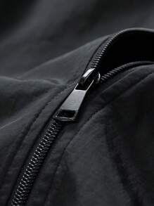 Chaqueta impermeable con capucha y cortavientos de moda para deportes al aire libre para mujer - Negro - Ver 6