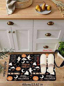 1 Stück großer rechteckiger Halloween Kürbis Geist rutschfester Polyester Bodenmatte - Schmutzabweisend, waschbar, maschinell hergestellt - für Wäsche, Bad, Eingang, Flur, Gothic Dekor, ästhetische Kunstbedarf, Vintage Halloween Dekor, Party Geschenke - Verschiedenfarbig - Übersicht 15